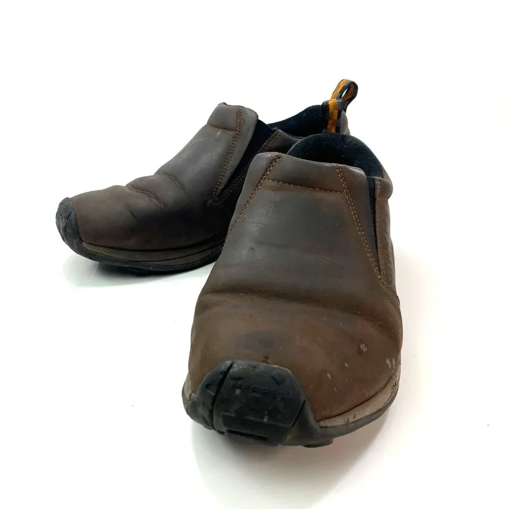 Merrell Jungle Brown Moc NuBuck Leather Slip-On Clog Shoes Size 9 Duel Density